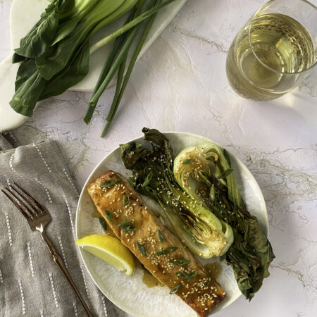 Image of Air Fryer Sesame Ginger Salmon and Bok Choy