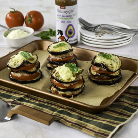 Image of Balsamic Eggplant and Cannellini Bean Stacks Recipe