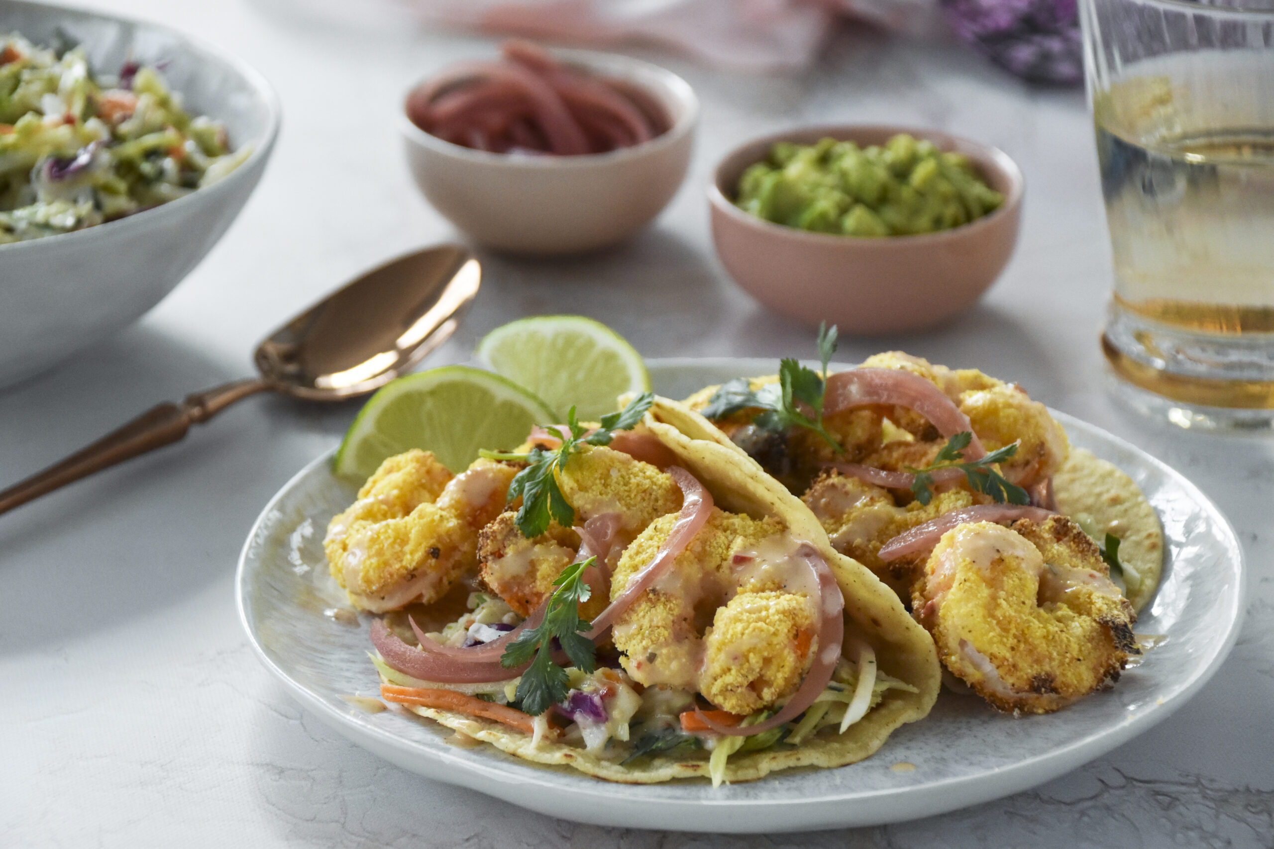 Image of Crispy Shrimp Tacos with Chipotle Slaw